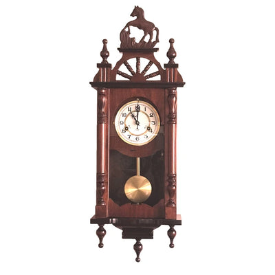 Grande pendule murale vintage mécanique cuivre noire