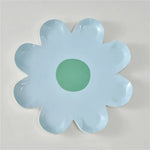 assiettes jetables fleurs dorées blanc vert jaune rose violet moderne fête enfants