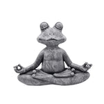 statue grenouille zen pose yoga résine gris pierre naturelle aspect texturé ciment brut jardin