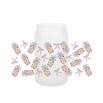 autocollants transfert motif coeurs boissons cartoon transparent opaques tasses croissants glaces bouteille verre couvercle