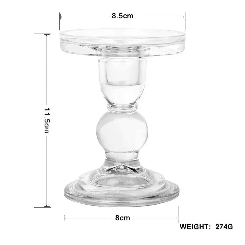 bougeoir verre classique transparent gravé décoration maison bougie aromathérapie ornement table