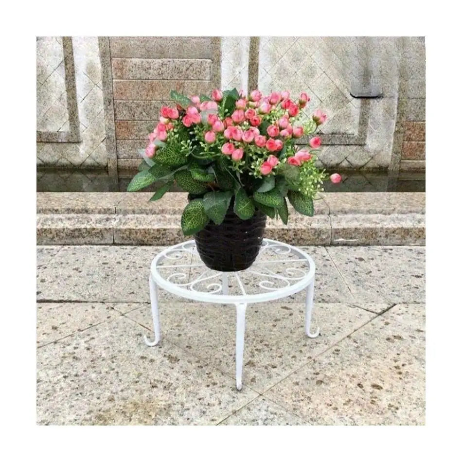 support plante métal moderne ornements floraux élégant noir blanc robusteintérieurextérieur
