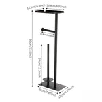 support toilette moderne noir acier inoxydable plaque carrée rouleaux papier toilette brosse wc plateau