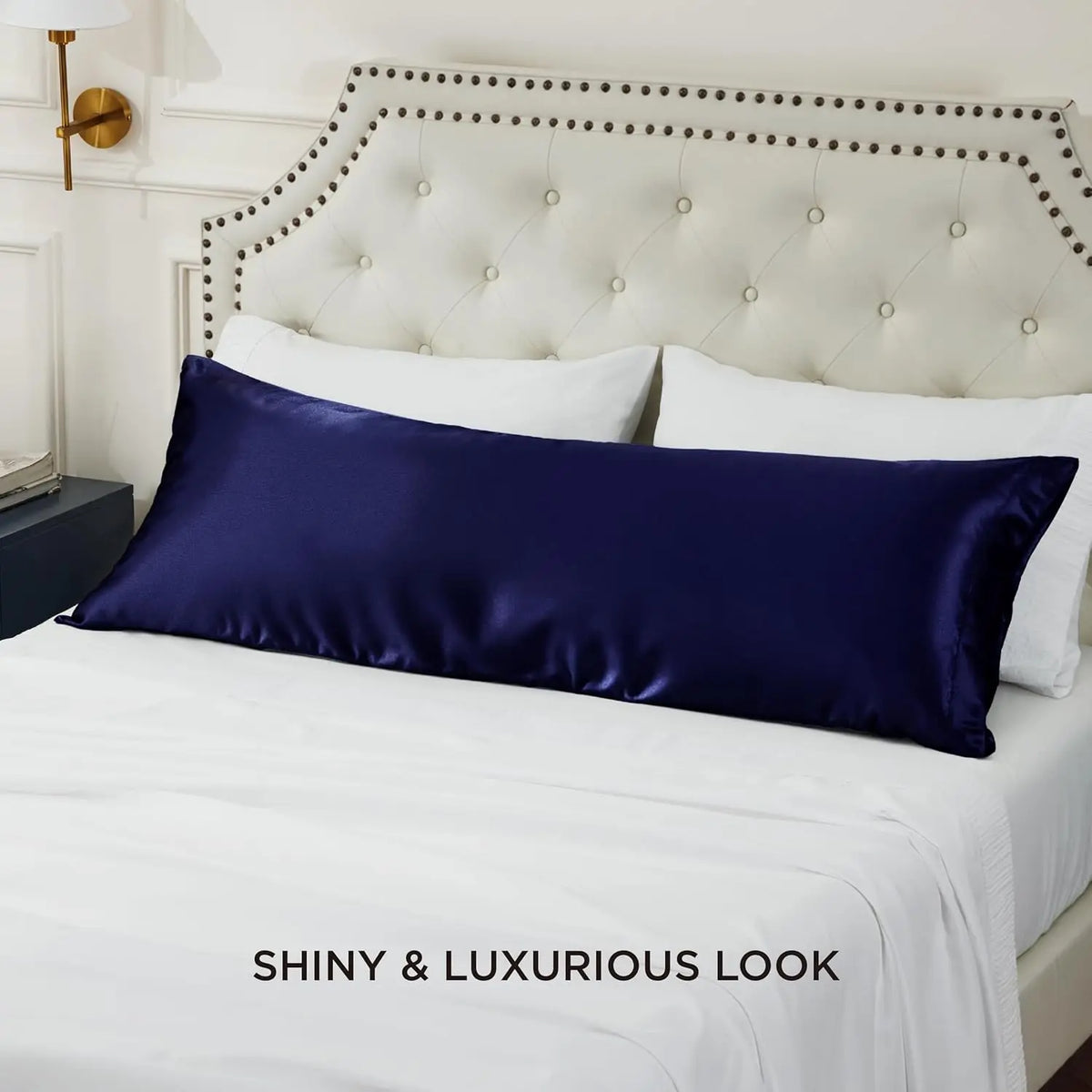 coussins satinés bleu marine gris clair rose pâle gris foncé doux moderne élégants polyester