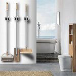 porte balai acier inoxydable noir moderne pièces murale salle bain fixations incluses