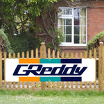 bannière publicitaire gredy racing graphique moderne sportive 60cm 240cm polyester opaqueDecorationextérieur