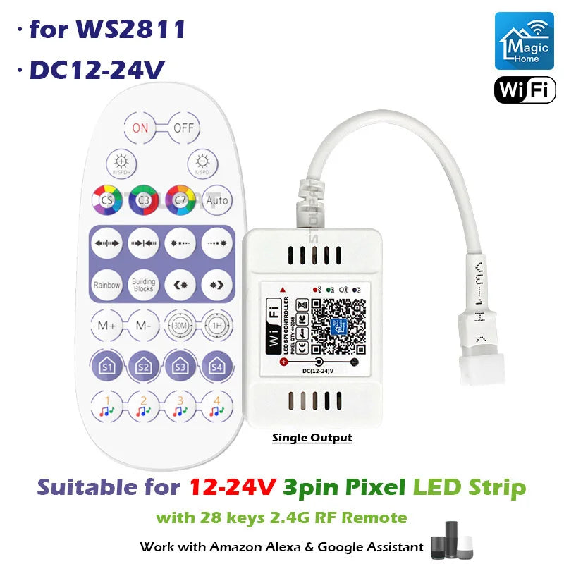 contrôleur led wifi moderne qr code compatible alexa assistant google 16 millions couleurs rgbw