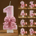 décoration anniversaire fille bougie chiffre rose pailletée brillante festive numérotée