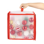 Boîte de rangement boules de Noël ouverte montrant les compartiments