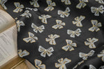 tissu polyester rose clair papillons doré noir moderne élégant coudre bricolage respectueux environnement Jacquard