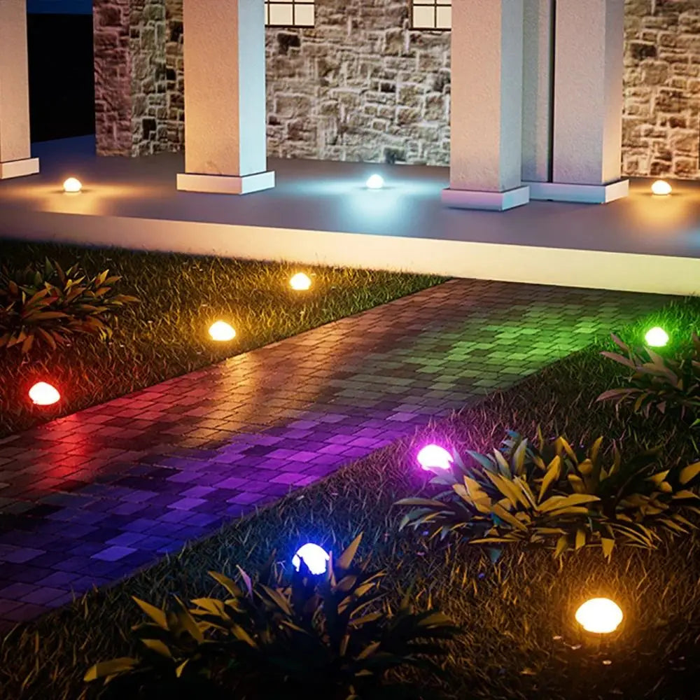 lampe solaire décoration extérieure led œuf pierre couleurs variées moderne minimaliste