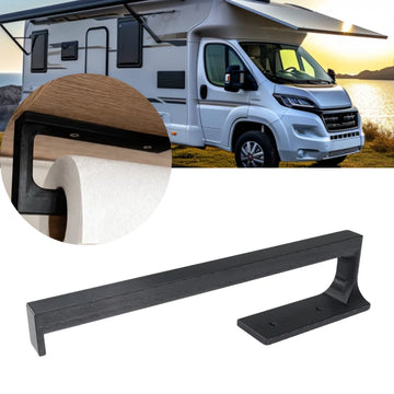 porte rouleau essuie tout noir industriel plaque fixation papier cuisine support camping car aspect