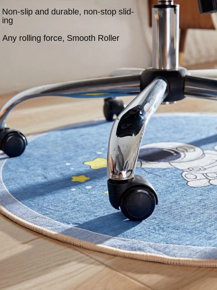 tapis rond beige clair flanelle motif géométrique moderne salon chambre intérieur doux imperméable