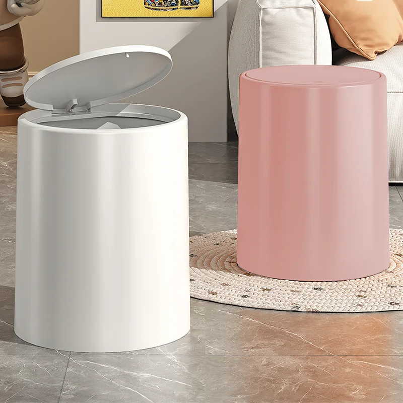 poubelle salle bain anti odeur pédale rose blanche moderne minimaliste plastique respectueux environnement