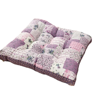 coussin chaise carré patchwork floral rose bleu doux coton épais imperméable