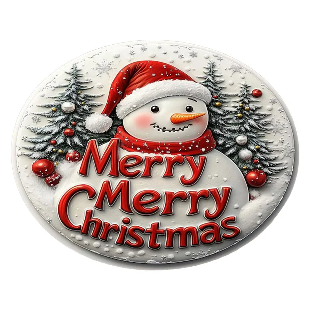 tapis rond noël père noël train pingouins guirlande rouge décoration chambre vinyle sans bpa