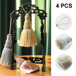 pompons décoratifs tissés élégants gris beige bleu rose noir blanc pièces
