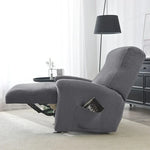 housses fauteuil relax polyestère gris motifs géométriques moderne adhésif poche