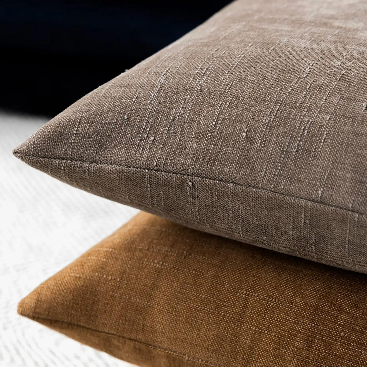 lot housses coussin carrées texture lin moderne garnissage intérieur blanc