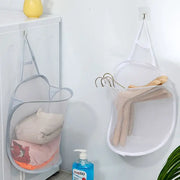 Panier à linge pliant mural pour salle de bain, organisateur de vêtements sales en maille gris ou blanc