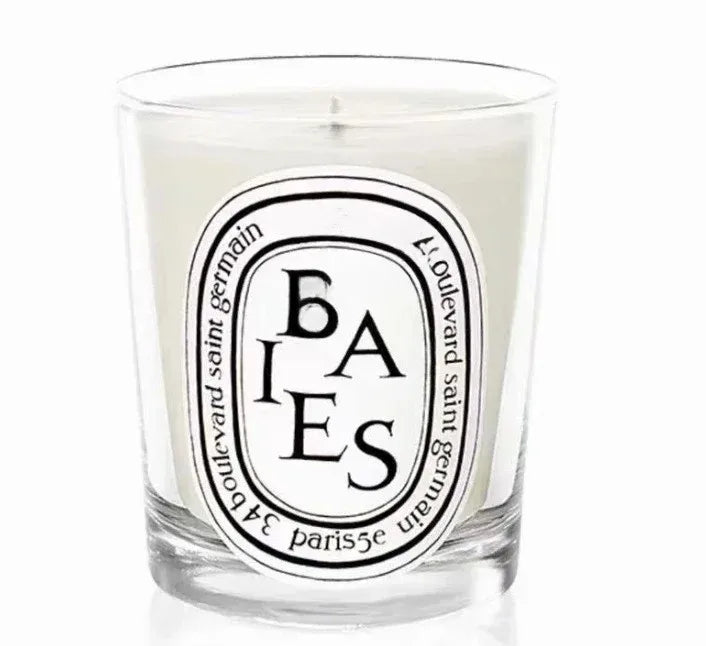 bougies parfumées cire gel aromathérapie forme coupe blanc logo diptyque verre transparent classique set
