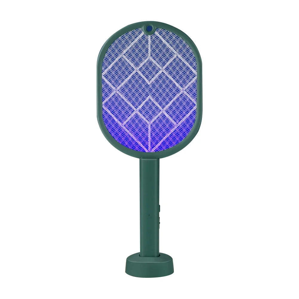 raquette électrique anti moustiques gris violet surface rotative moderne rechargeable fly swatter zapper