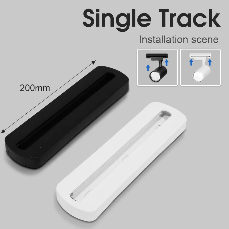 système rail led noir moderne connecteurs rails modulables éclairage intérieur salon