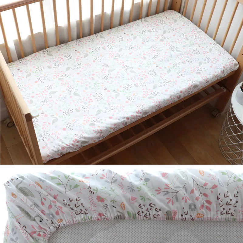 drap housse coton bébé 130x70cm dessins animés personnalisable moderne blanc beige bleuclair gris vert