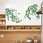 sticker mural lierre feuilles vert illustration aquarelle adhésif décoration intérieure moderne naturel bohème