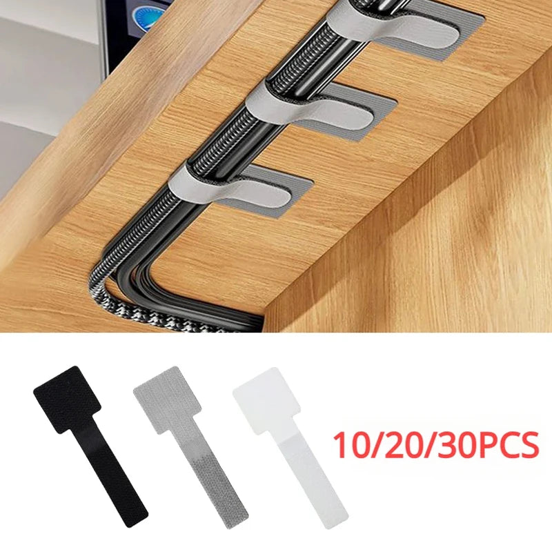 clips câbles rangement noir adhésif texturé multifonction pratique organisation réutilisable