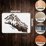 pochoirs stencil montagne arbres géométrique graphique adhésif blanc brun 29.7cm 21cm