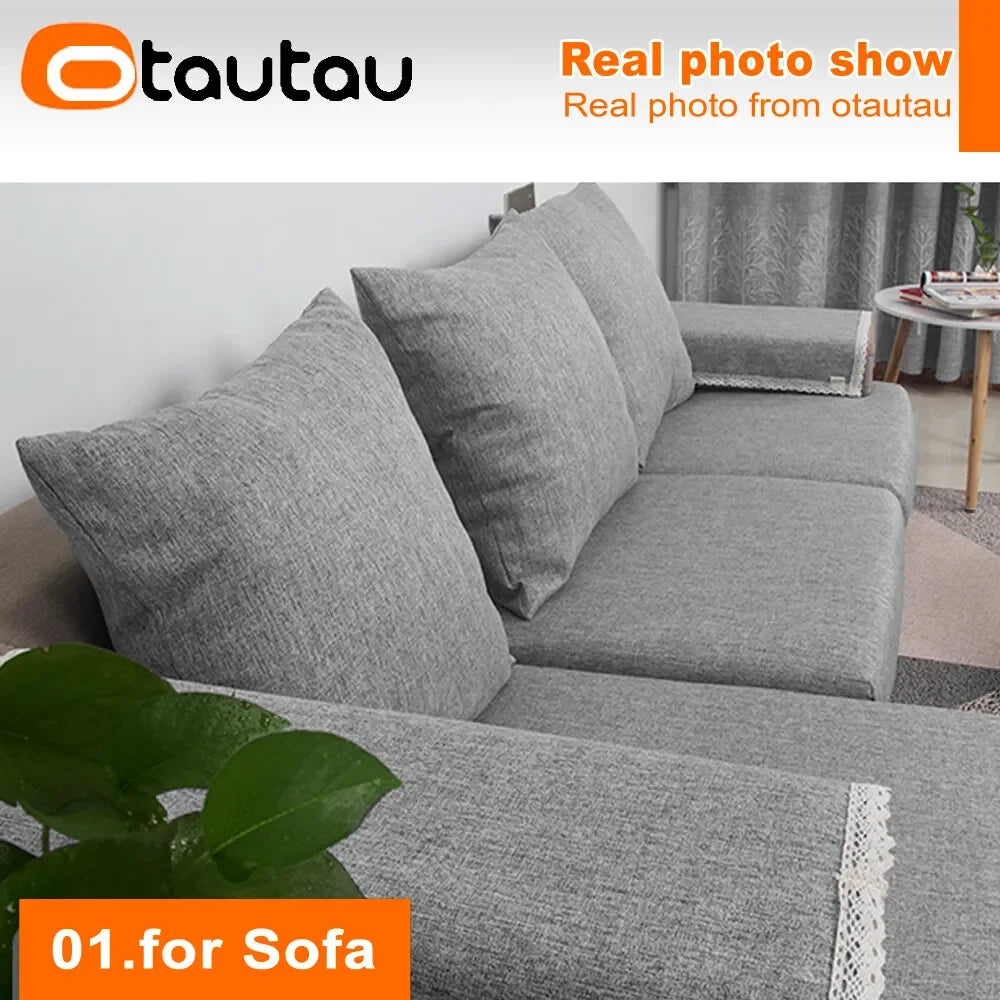 taies d'oreiller coton lin gris moderne housse coussin fixations glissière longue lit canapé sofa