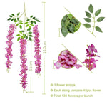 guirlande artificielle fleurs violet blanc moderne décoration intérieure mariage anniversaire baby shower pendaison crémaillère