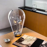 lampe table led transparente moderne interrupteur bouton éclairage minimaliste chromé chambre
