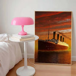 affiches murales titanic bleu noir blanc impressionnistes nuit lumière glace vague cadres