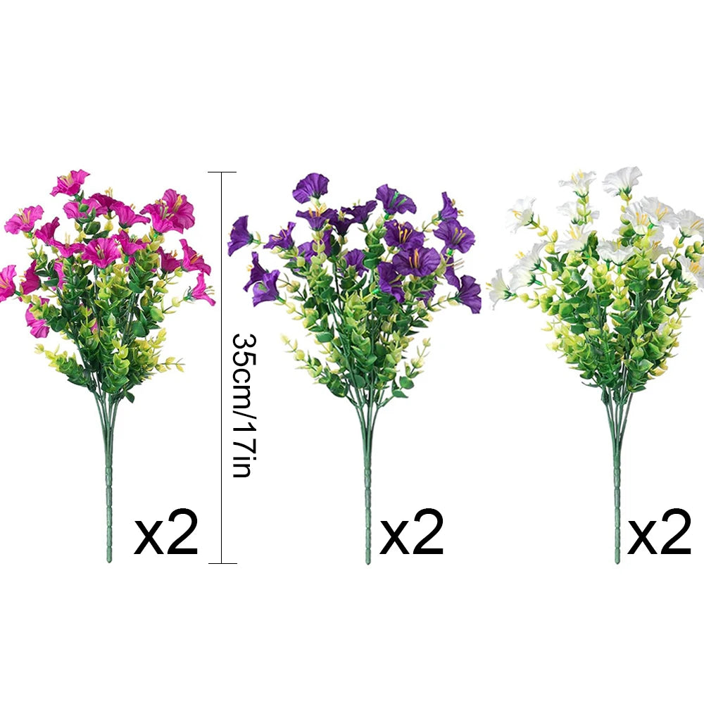 fleurs artificielles violet blanc rose petunia modernes décoration intérieure extérieure événements printemps ambiance année