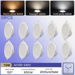 lampe encastrable led blanc moderne clips ac 110 240v 10w 24w