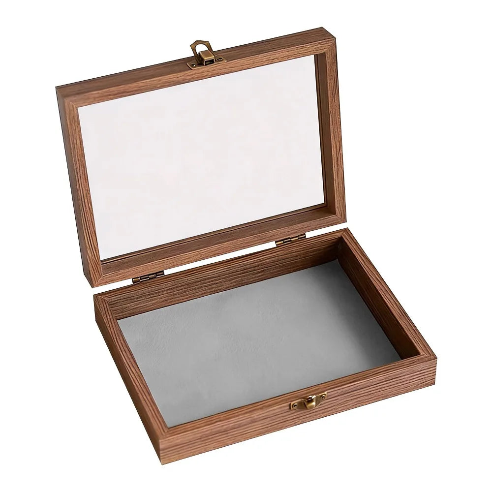 boîte bijoux bois marron compartiments velours transparente cadenas classique moderne