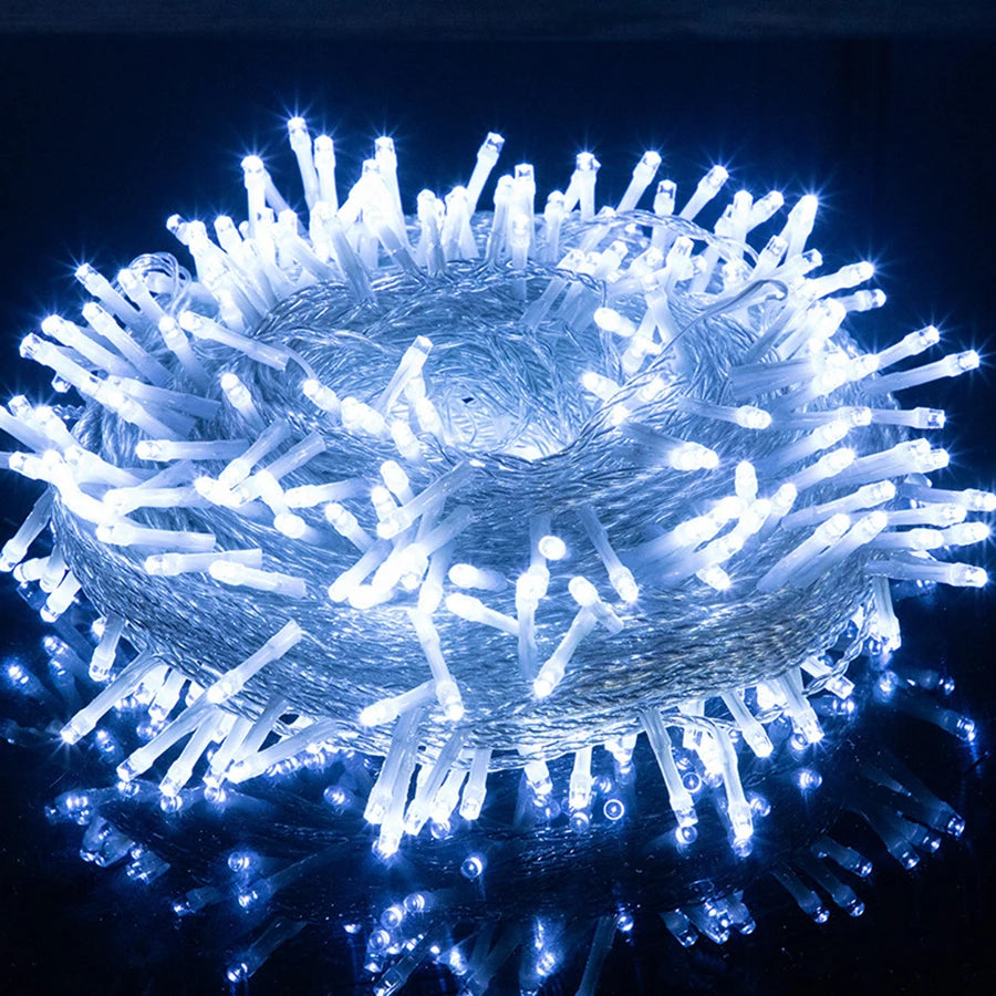 guirlande lumineuse led 100m 800 led blanc chaud moderne décoration noël extérieure fête nouvelle