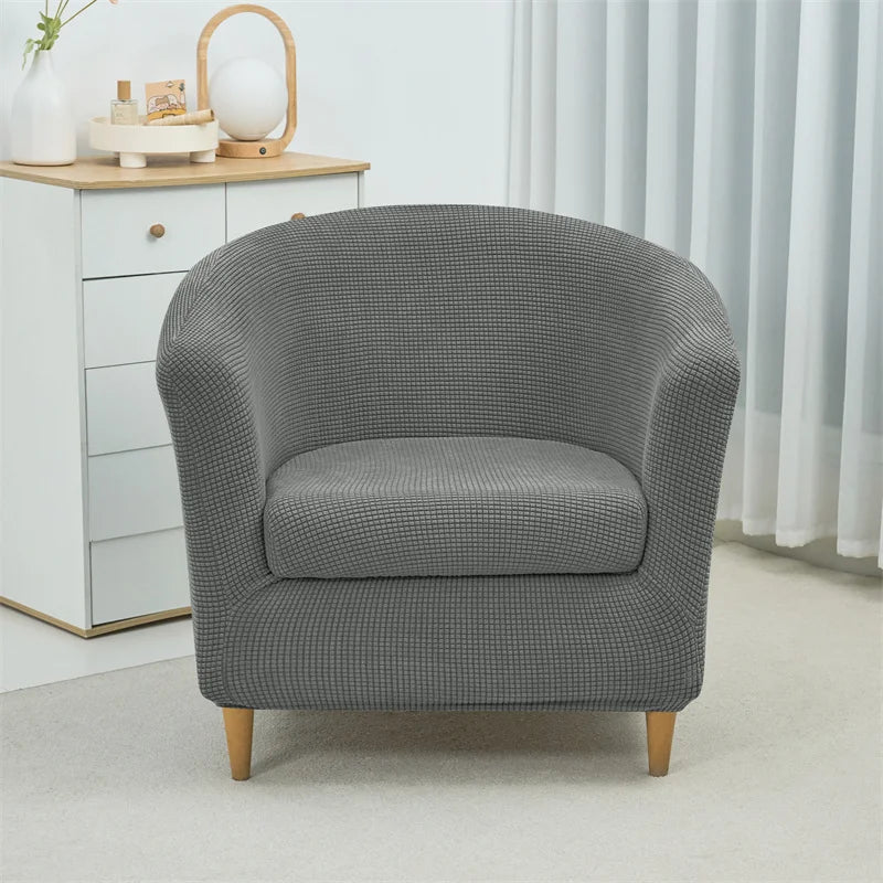 housse fauteuil moderne gris rose carreaux polyestère lavable printemps été salon