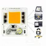 ampoule led cob 50w ac 220v blanc jaune rouge extérieure spotlight technologie circuits imprimés