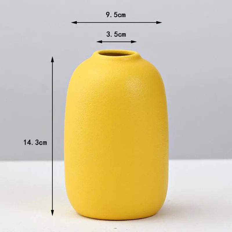 vase moderne céramique jaune sans plante décoration salon hydroponique pot fleur table