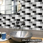 autocollants muraux marbrés modernes résistants l'eau 15cm 30cm noir blanc gris chambre salon