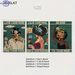 affiches murales vintage illustrées personnages accessoires bois opaques abstrait vert blanc noir rose bleu