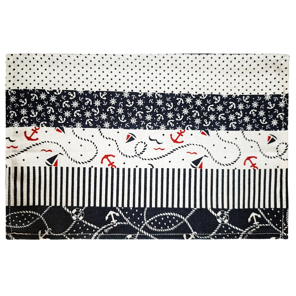 serviettes table tissu coton polyester motif océan poisson sirène marine moderne bleu