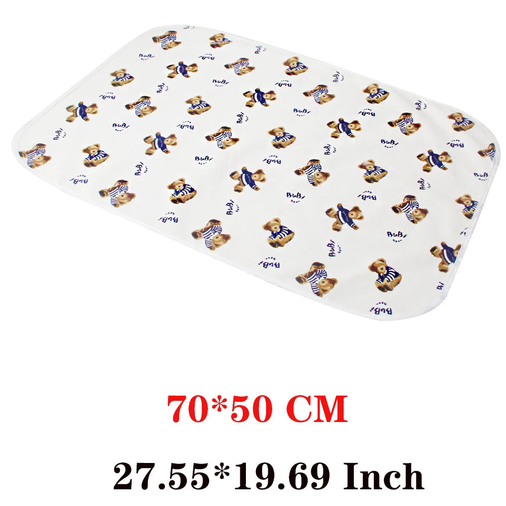 tapis imperméable bébé étoiles gris blanc moderne anti fuite hygiène changement couche réutilisable