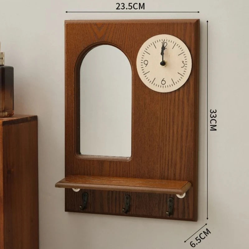 décoration murale bois rustique horloge miroir porte clés animaux plantes vintage