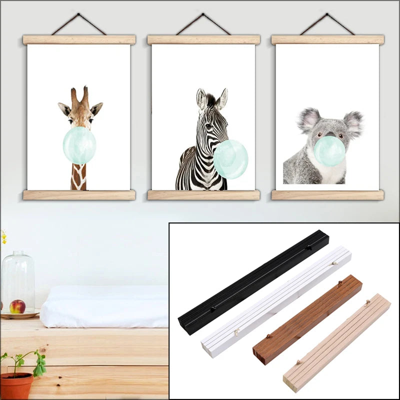 cadre photo mural bois massif magnétique affiche portrait moderne blanc naturel minimaliste
