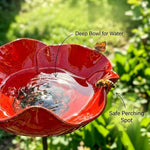 baignoire oiseau fleur rouge vert rose bleu moderne décorative métal brillantextérieur fixetringle