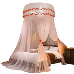 rideau lit enfant unisexe polyester coton rose vert blanc bleu violet translucide franges décoratives